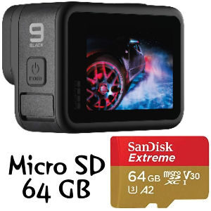 GoPro Hero 9 con tarjeta MicroSD Sandisk de 64 GB
